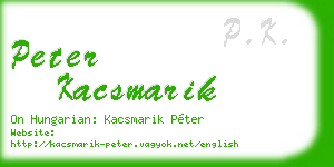 peter kacsmarik business card